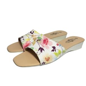 Charles Albert Floral Print Sandals Slides Women's Size 10